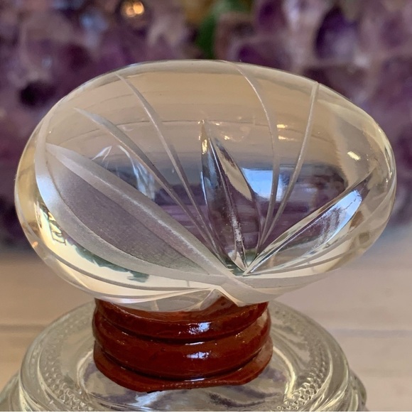 Vintage Ruckl Bohemian Czech Hand Cut Crystal Egg With Stand Original Box Label - Picture 10 of 16